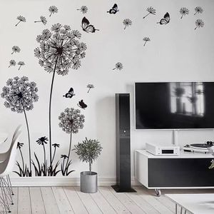 Stickers muraux fleur noir - Cdiscount