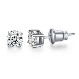 1.50 CT Round Cut Solitaire Boucles d/'oreille Lab D idéal Vis Arrière 14k Or Blanc