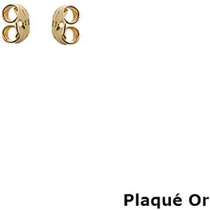 Boucle d'oreille Boucles d'oreilles plaqué or - 2 poussettes fermoirs - Doré