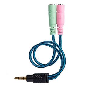 SODIAL 2 Pieces Adaptateur de Cable repartiteur 2 en 1 Casque decouteur Audio 4 Poles de 3,5 mm a 2 Prises Femelles Casque Audio Cable Audio a 3 Poles pour PC 