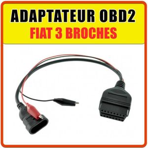 OUTIL DE DIAGNOSTIC Prise / Adaptateur OBD2 pour Fiat 3 broches - Comp