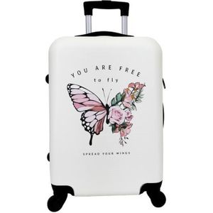 VALISE - BAGAGE Valise moyenne 4 roues 65cm ABS Print Blanc - Butt