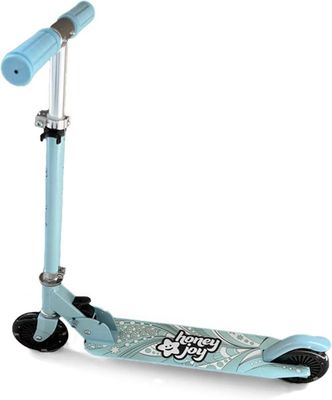 Trottinette Enfant GYMAX 3 Ans+ – Hauteur Réglable 70-75-80 Cm, Roues LED Lumineuses, Frein Arrière, Pliable, Alu, 50 Kg Max