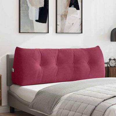 vidaXL Coussin de Tête de Lit Hanko, Oreiller de Tête de Lit avec Bandes Auto-agrippantes, Coussin Rembourré Chambre à Coucher, Gris Foncé 140 cm Velours