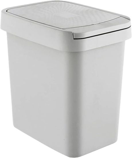 Poubelle Compacte Avec Couvercle Pour Salle De Bain - 33x9.5x13cm, 10L, En ABS, Design étroit, Idéale Petits Espaces Et Angles
