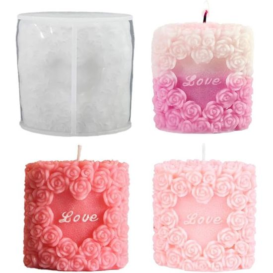 Lot De 3 Moules Silicone 3D Roses Pour Bougies Et Savons - Fabrication DIY Fleurs