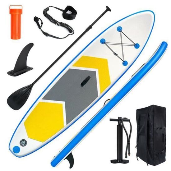 Gonflable Stand Up Paddle, Planche De Surf Antidérapante, glisse d'eau, Planche à pagaie, 305cm x 76cm x 12.7cm