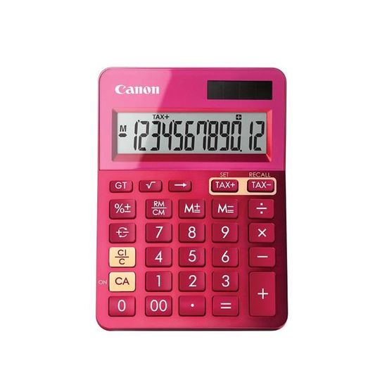 CANON Calculatrice de bureau LS-123K - 12 chiffres - Panneau solaire, pile - Rose métallisé