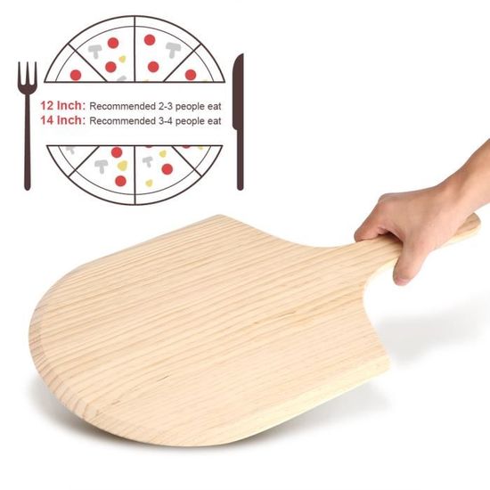 Pelle à pizza en bois, lot de 2, poignée pratique, pour le pain