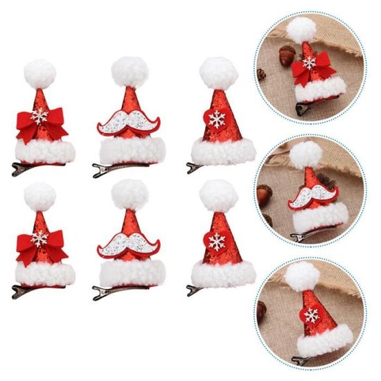 6pcs forme de chapeau de noël pinces à carte de vŒux carte