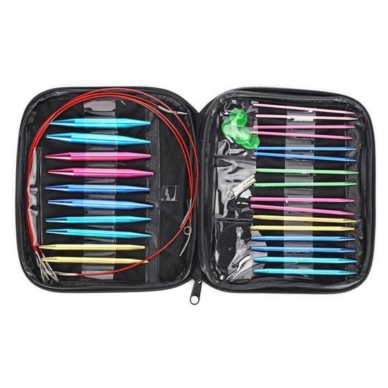 Kit Crochet Complet 72 Pièces TIMESETL - Aiguilles à Crochet Aluminium Tailles 2-6 Mm + Accessoires - Trousse De Rangement