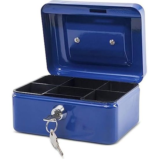 Caisse à Monnaie QWORK Verrouillable Double Couche 30x24x9 Cm – Avec 2 Clés, Idéale Maison & Commerce