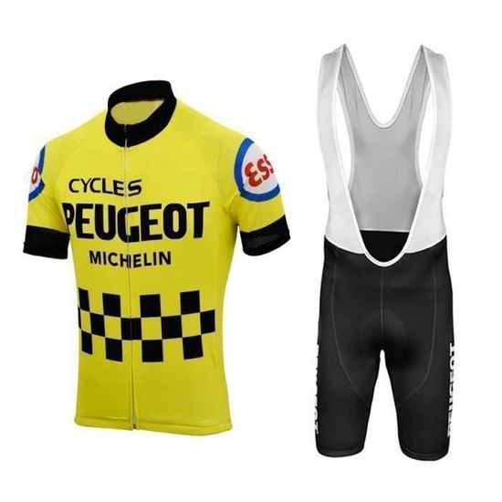 Pull Cyclisme Homme Performance – Manches Courtes, Jaune, Demi-fermeture éclair – Taille L, Occasion
