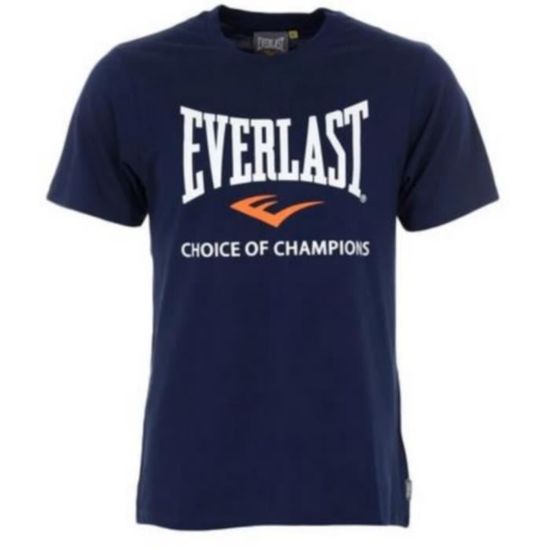 T-shirt Everlast 100% Coton Pour Garçon 7/8 Ans - Neuf Avec étiquettes - Couleur Noir/bleu