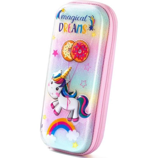 Trousse Ecole Fille 2 Compartiments Safta Unicorn Academy Trousse Triple, Trousse Pour Enfant Trousse Enfant Unicorn Academy