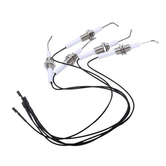 Électrode D'allumage Céramique Pour BBQ Et Gril à Gaz | Fil De 700 Mm Avec Connecteur Plat 2.8 Mm | Remplacement Facile - 2 Pièces Incluses