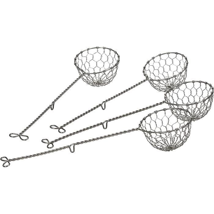 Lot De 4 Passoires à Cocktail Acier Inoxydable Mailles Fines 8,5 Cm - HEMOTON - Idéales Bar Et Cuisine