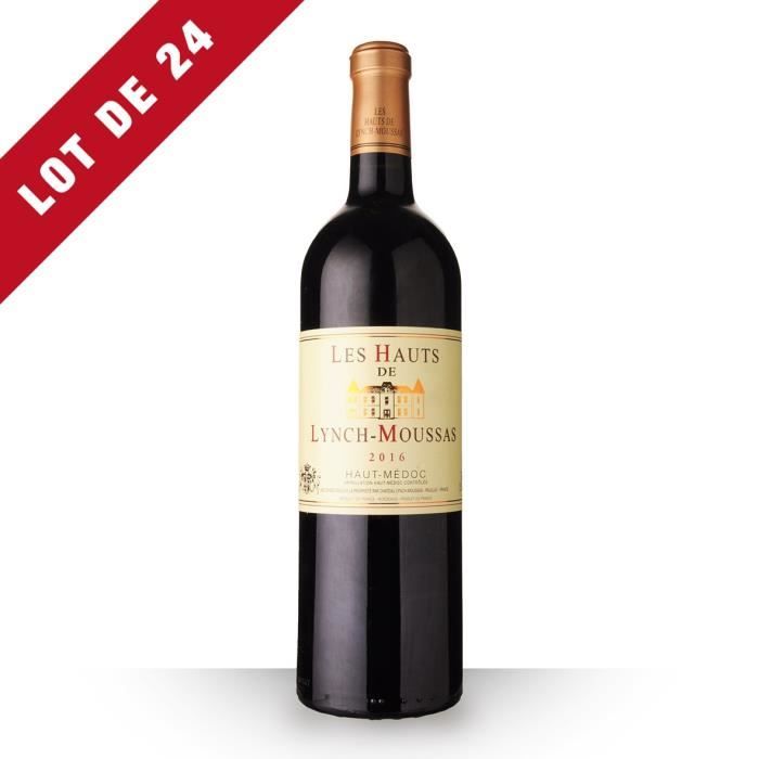 Lot de 24 - les Hauts du Château Lynch-Moussas 2016 AOC Haut-Médoc - 24x75cl - Vin Rouge