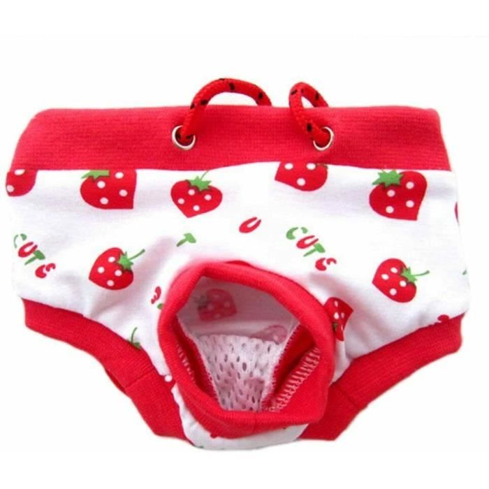 Couche-Culotte Rouge Taille S Bandes Hygiénique Pour Chien Réglable Lavable Réutilisable