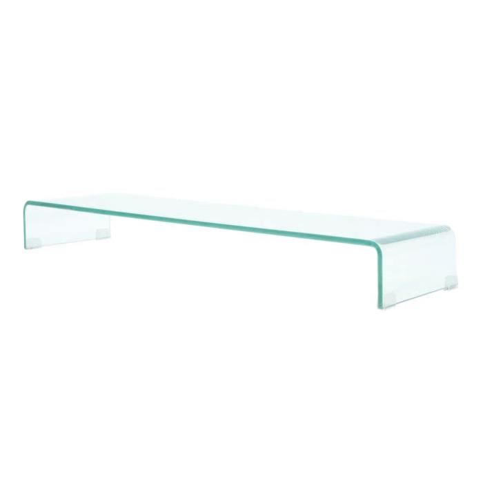 Luxueux Meuble TV Design - Meuble de rangement - Meuble de Télévision - pour moniteur 100 x 30 x 13 cm Verre Transparent ♫80877
