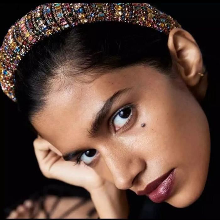 bandeau - serre-tête -Bohème mode coloré luxe cristal strass ZA bandeaux pour femmes à la mod...- Modèle: pink headband -