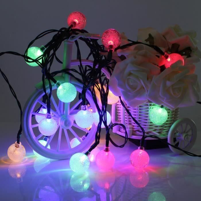 4.8M 20 LED Boule Guirlande Solaire Noël Fête Mariage String Etanche Multicolore A49080