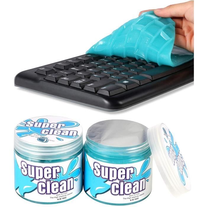 2PCS Gel de nettoyage pour les détails de voiture, Gel nettoyant pour clavier Slime, Gel nettoyant universel pour poussière