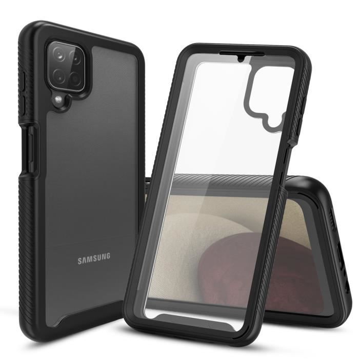 CBUS = Coque Intégrale Antichoc avec Protecteur d'Écran Intégré pour Samsung Galaxy A12 et Galaxy M12 (Noir)