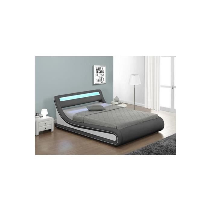 Lit design NYX - Gris - 160