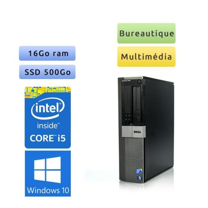 Dell Optiplex 980 Dt - Windows 10 - I5 16go 500go Ssd - Ordinateur Tour Bureautique Pc