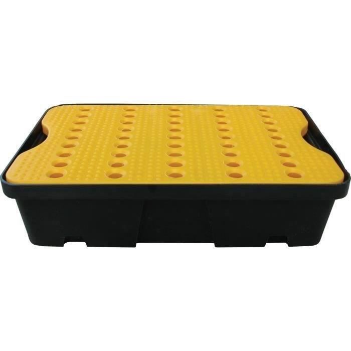Palette / Plateau de rétention pour établi 30L, caillebotis antidérapante 100% polyéthylène, 100% recyclable