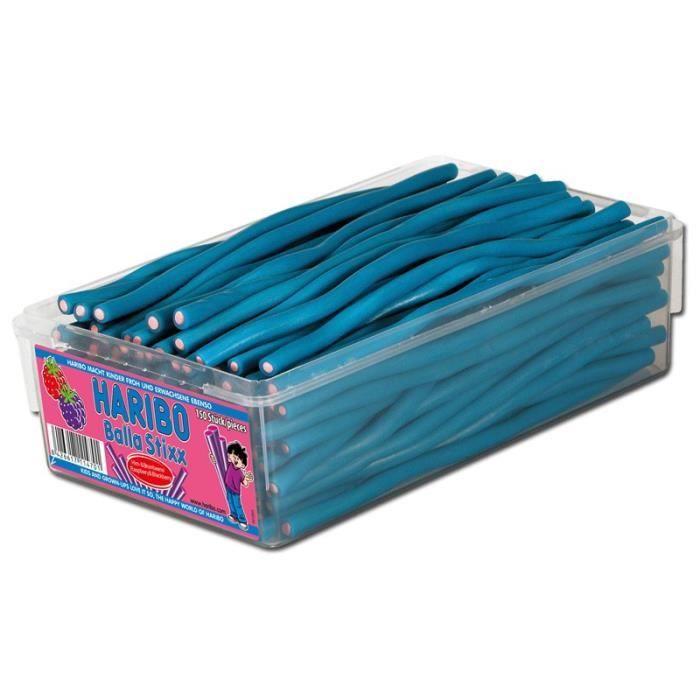 Haribo Balla Stixx Framboises et mûres, fruits gomme barres de confiserie, 150 pièces