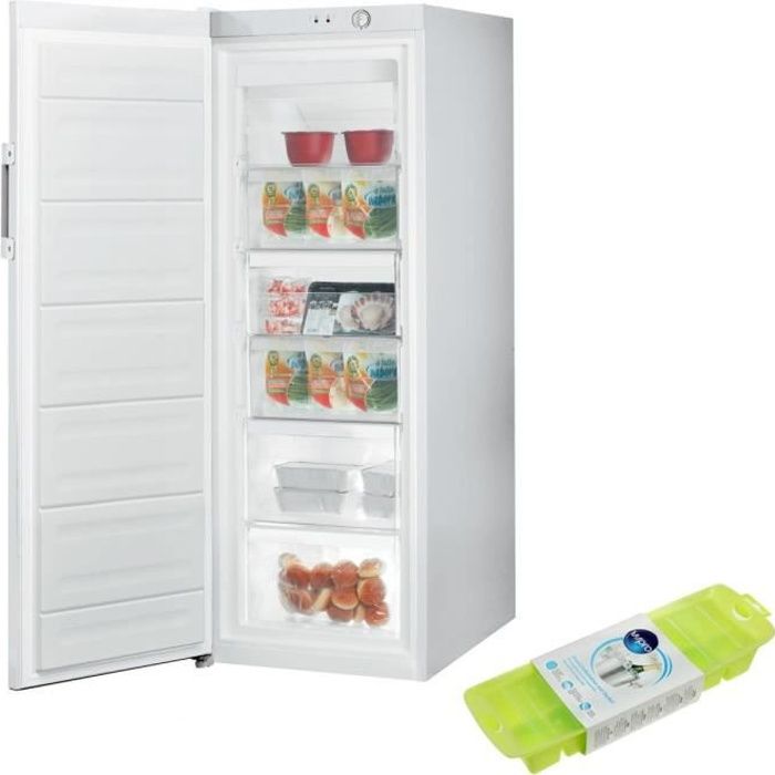 INDESIT Congélateur armoire vertical blanc Froid Statique 232L autonomie 16h Porte sans débord
