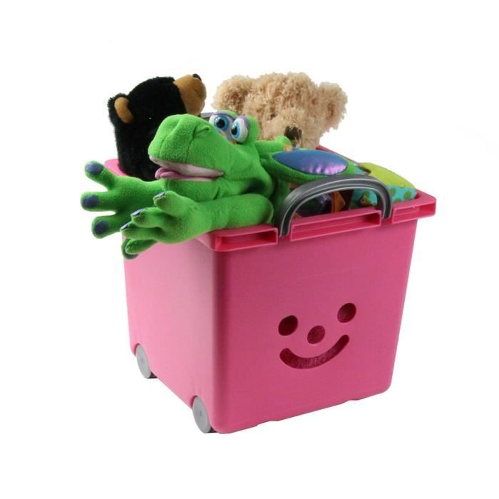 Bac à roulettes empilable en plastique rose pour enfants Rose