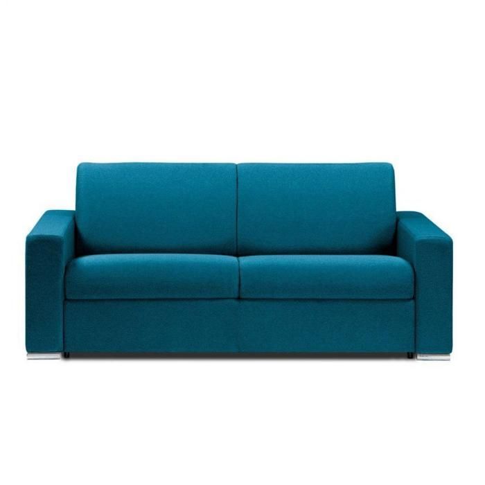 Canapé EXPRESS DREAMER convertible 140cm matelas 16cm neo bleu turquoise bleu Tissu Inside75