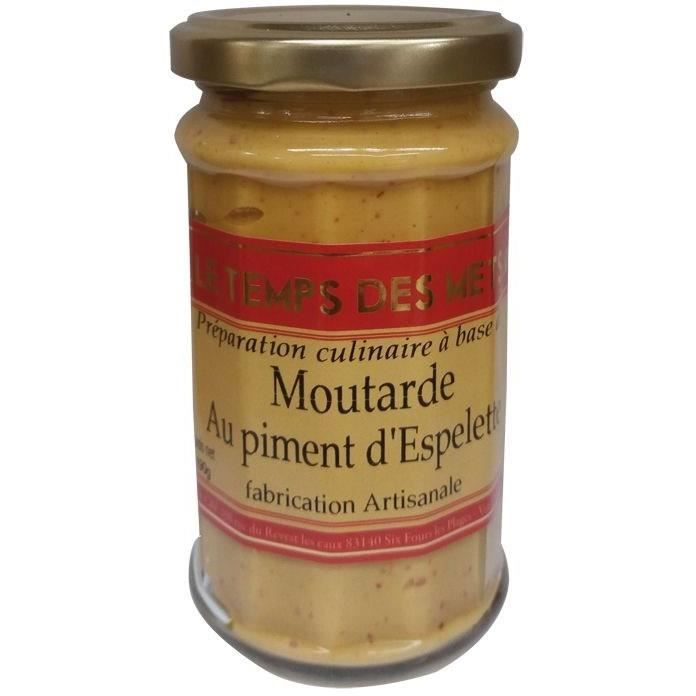LE TEMPS DES METS - Moutarde au piment d espelette 190 grammes