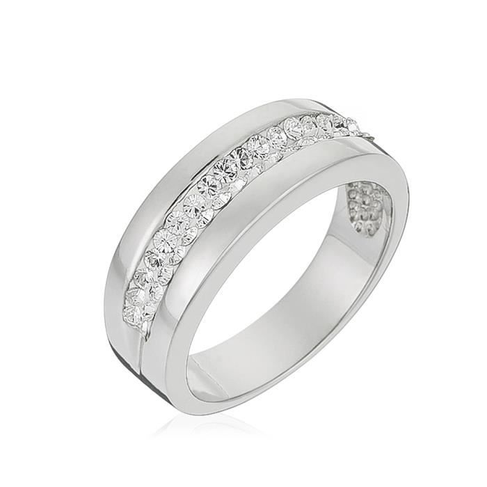 Mes-bijoux.fr - Bague Femme Métal Argenté et ornée de Cristaux de Swarovski Element - WBI65Crygv