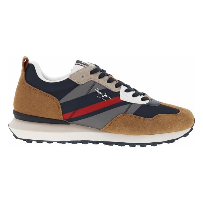 Baskets basses cuir suède Pepe Jeans marron