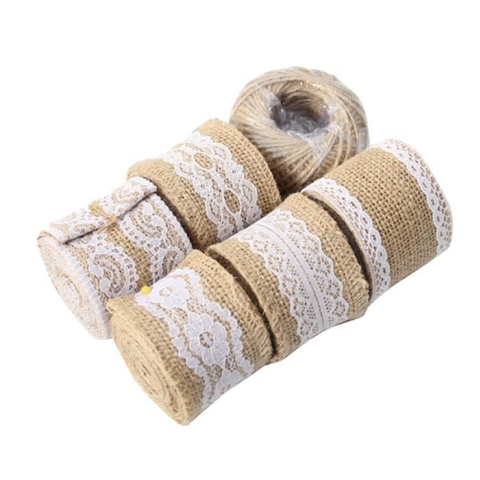 1 ensemble de dentelle tresse bricolage rouleau de linge de mariage de de mariée Bouquet décoration ruban d'emballage pour cadeau