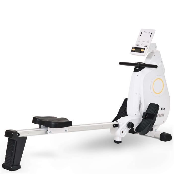 Rameur magnétique SportPlus - SP-MR-030-W-iE Système de freinage magnétique, 24 niveaux de résistance, Silencieux, pliable