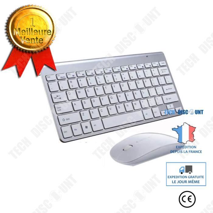 Kit clavier sans fil et Souris sans Fil Ultra-Fin et Silencieux Design Ergonomique pour Ordinateur Portable souris sans fil ultra-fi