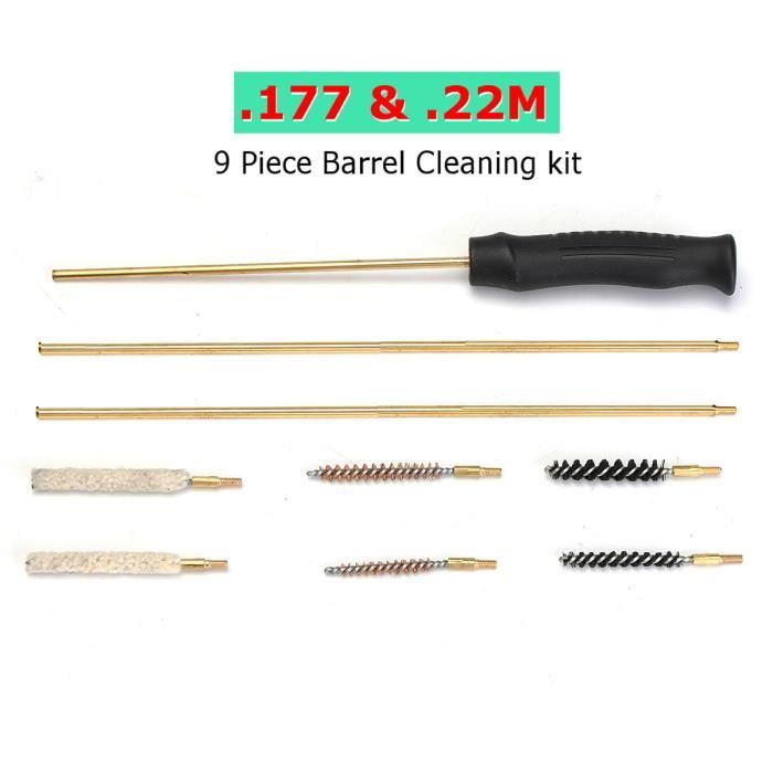 TEMPSA 9PCS Kit de Nettoyage Pinceaux et Tiges Pour 177 22m Carabines Pistolets