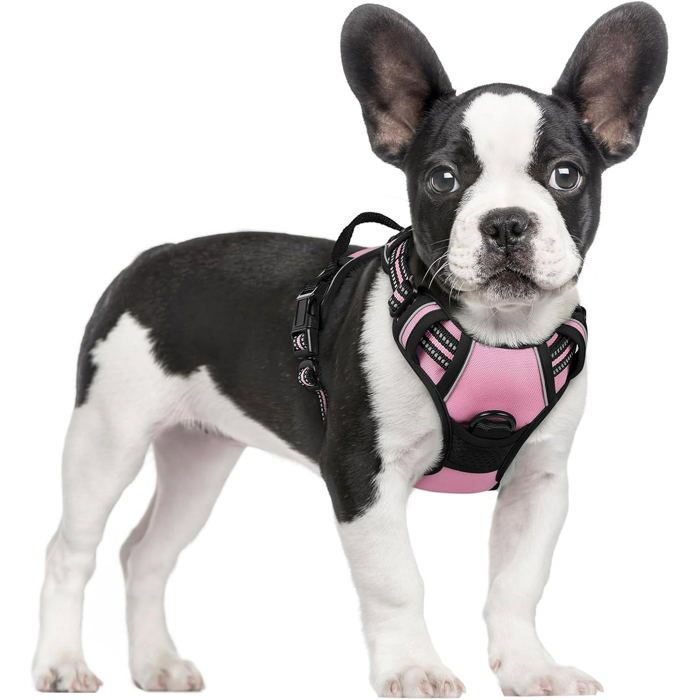 Comparer les prix de Harnais Chien Anti Traction Rose XS Harnais Chien avec Poignée Facile à Mettre Gilet Réglable Réfléchissant pour Petit Chien