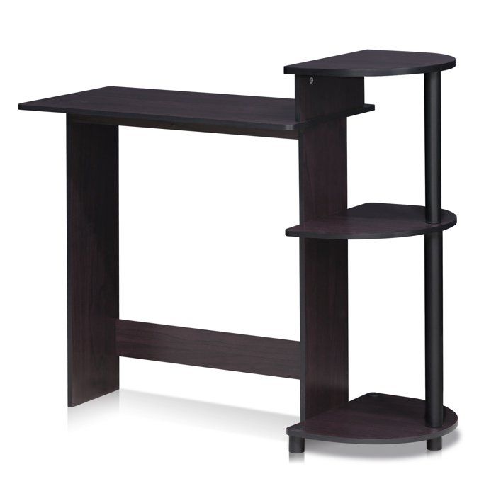 Furinno Bureau Ordinateur Simple - Table De Travail Bois Espresso/Noir Avec Tiroir Clavier, Facile à Assembler