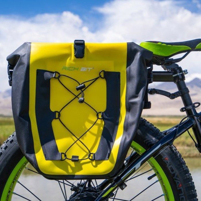 Jaune Sac de porte-bagages arrière de vélo étanche, sac de rangement de vélo très grande capacité, panier porte-bagages arrière