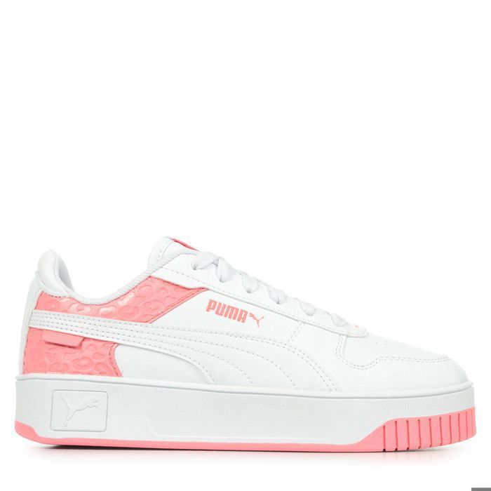 5986 Baskets fille - PUMA Carina Street Wild Jr - Blanc/Rose - Plateau - Matières recyclées