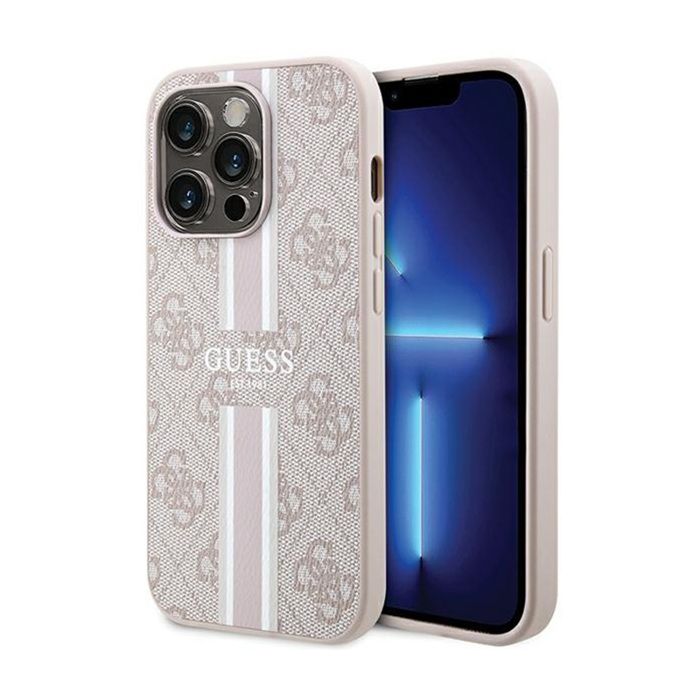 Coque de téléphone Guess iPhone 15 Pro Imprimé Rayures Compatible MagSafe Rigide - vue 4