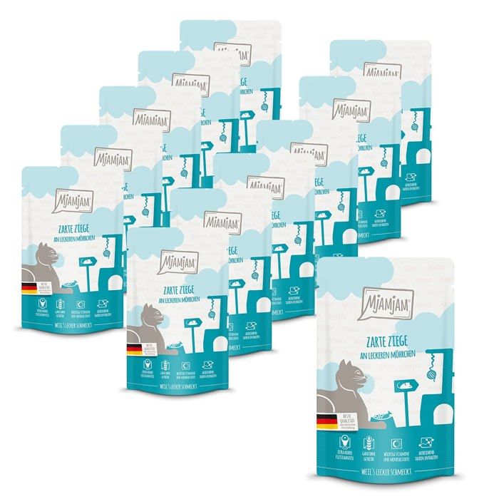 Nourriture humide - MjAMjAM - Pâtée - Monoprotéine - 65% Chèvre - 1.5 kg