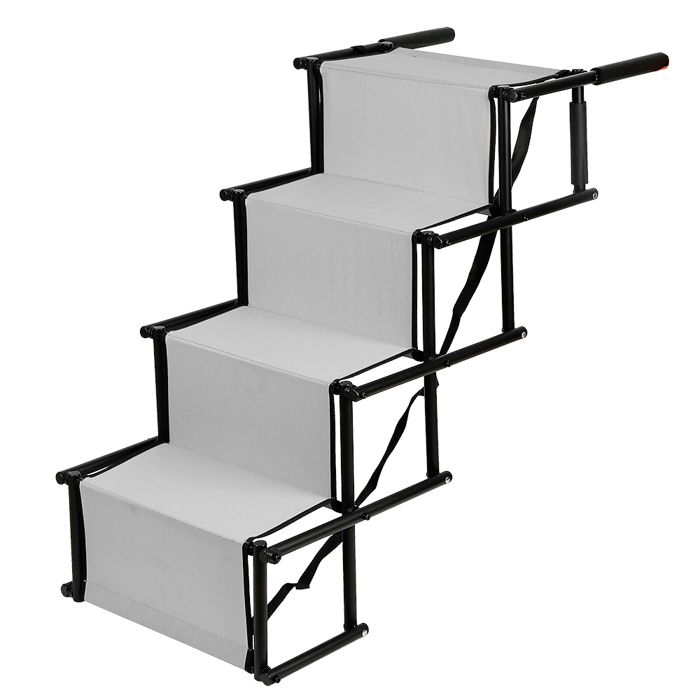 Comparer les prix de MIPAN Pont - Escalier Rampe de Voiture Pliable pour Chien, Escalier à 4 Marches pour Animaux de Compagnie gris clair