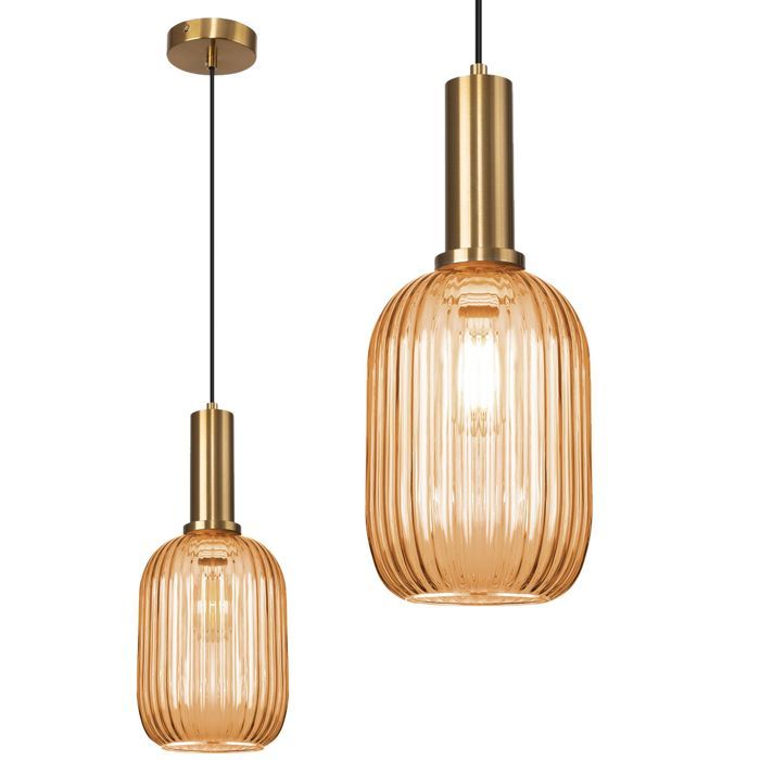 Lampe Suspendue De Plafond Toolight App458-1Cp Suspenion Orange 14 X 14 X 34 Cm